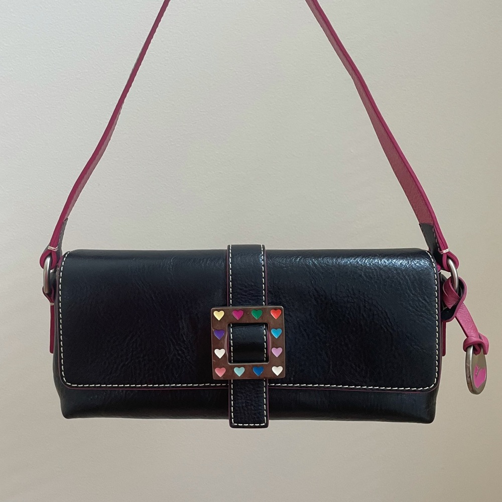 Dooney & Bourke Leather Heart Buckle Handbag